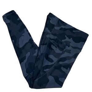 Old Navy Active Womens PowerSoft Camo Pocket Leggings XS Black Grey Athleisure